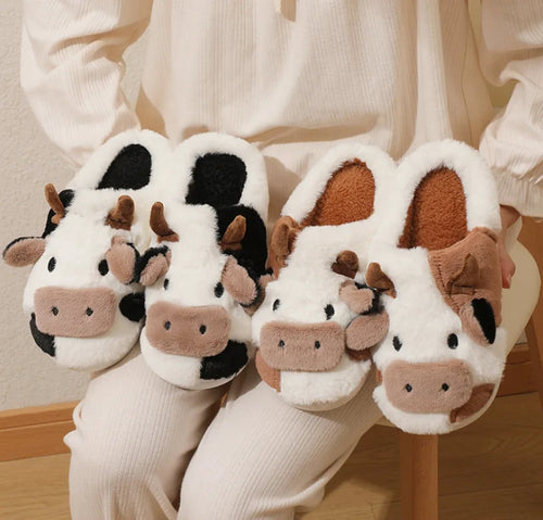 Eve & Leo™ Soft-Stitched Cow Slippers