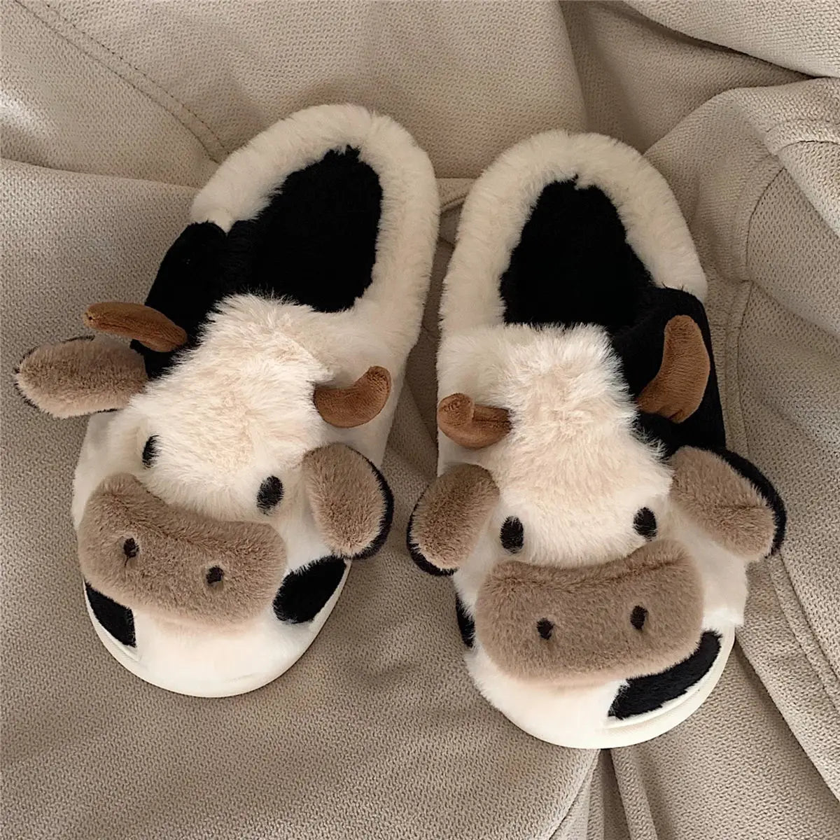 Eve & Leo™ Soft-Stitched Cow Slippers